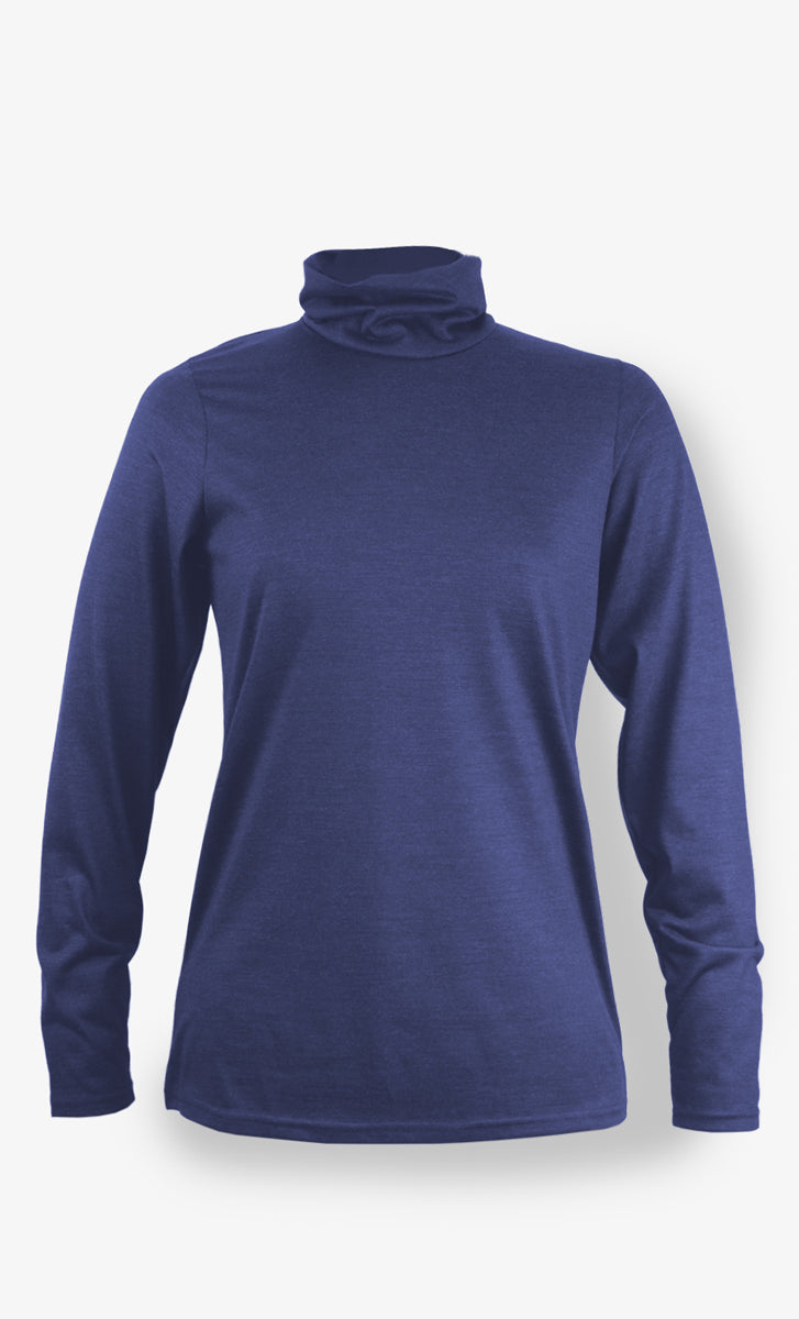 Women's Merino Turtleneck - Midnight Blue
