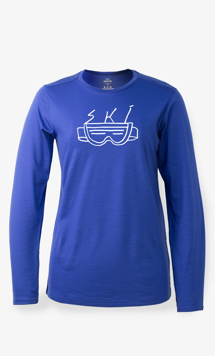 Women's Merino Long Sleeve Royal Blue - Glasses