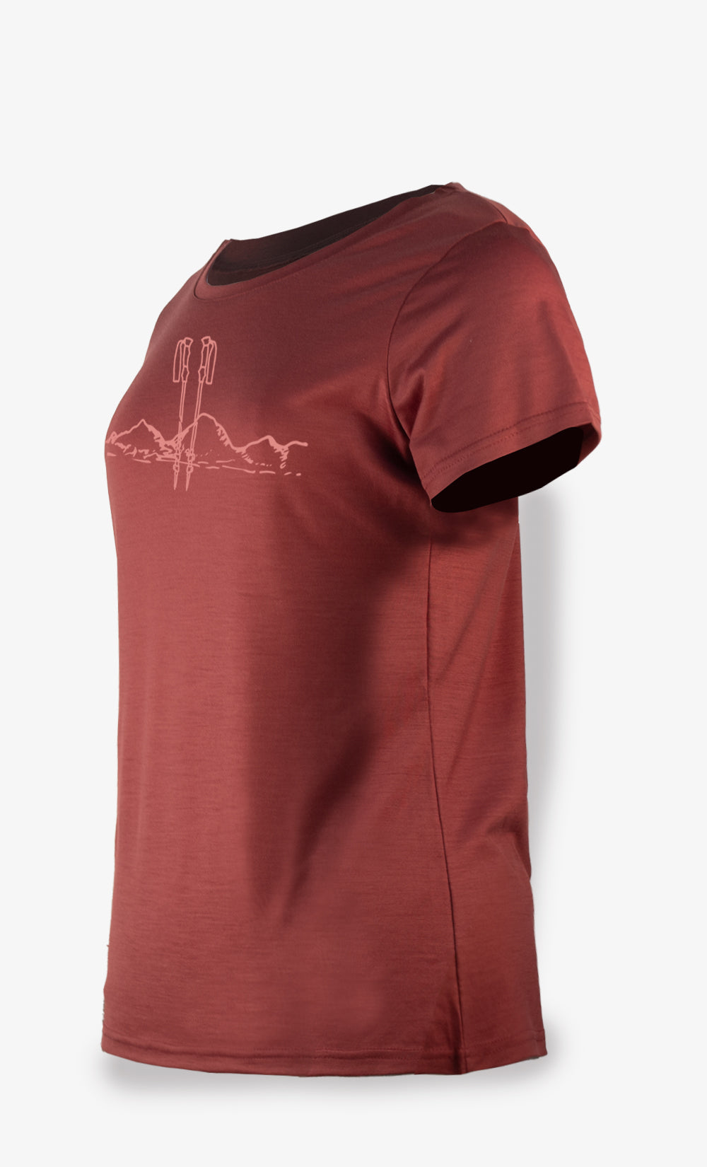 T-Shirt Mérinos Femme Carmin Ultra Léger - Batons
