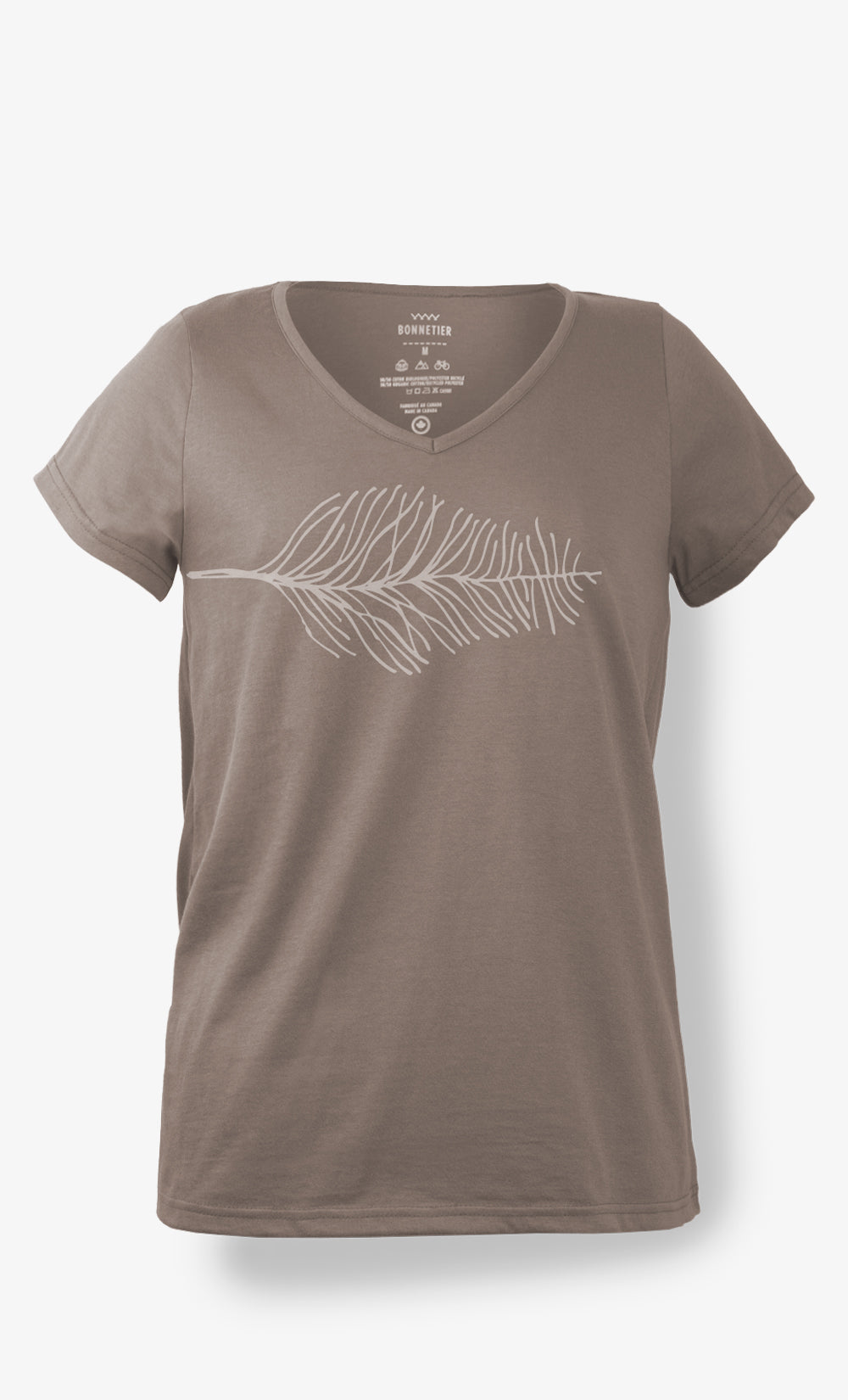 Women's Taupe T-Shirt - Feather