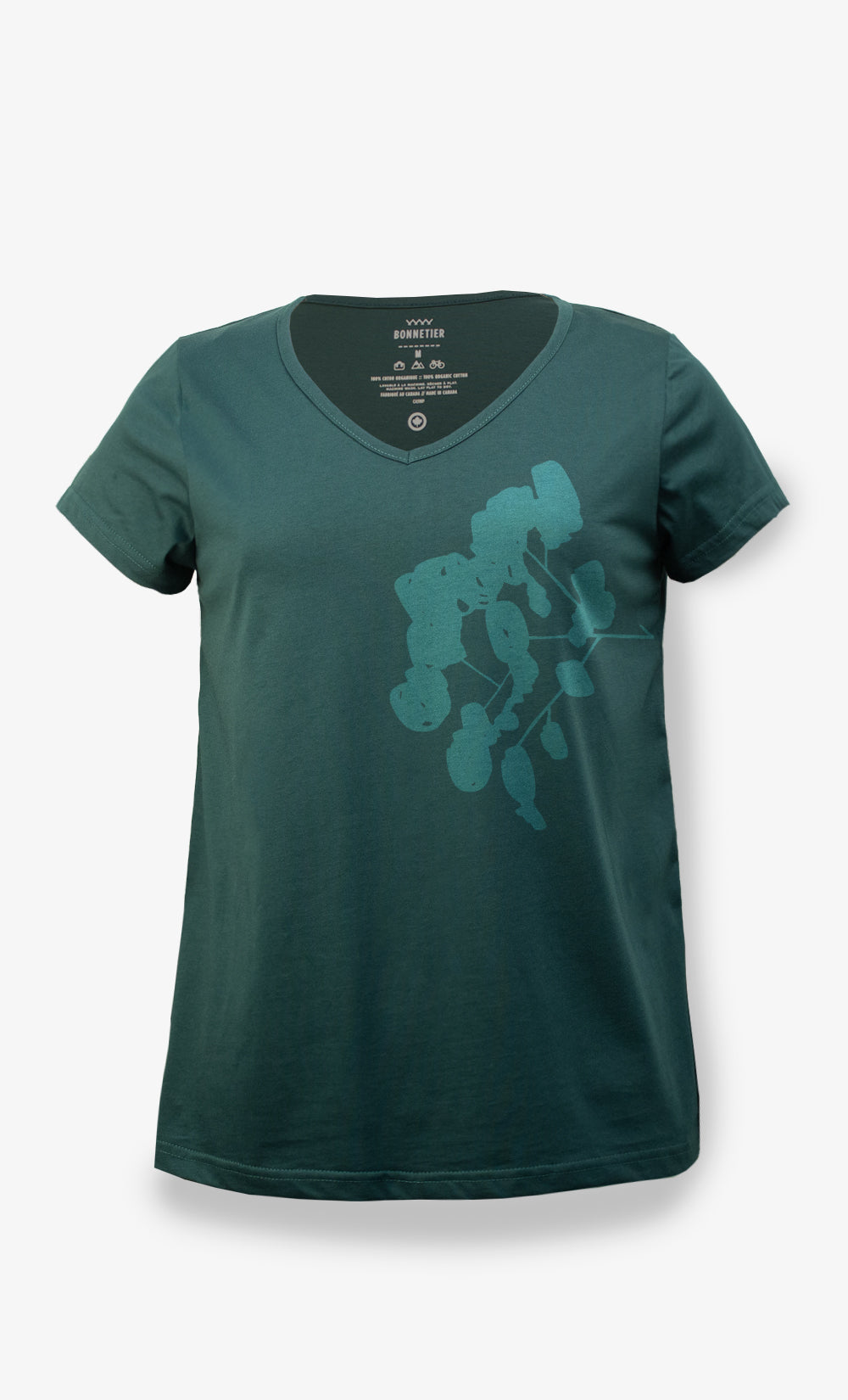 T-Shirt Femme couleur Vert Foncé - Fleur d'eau