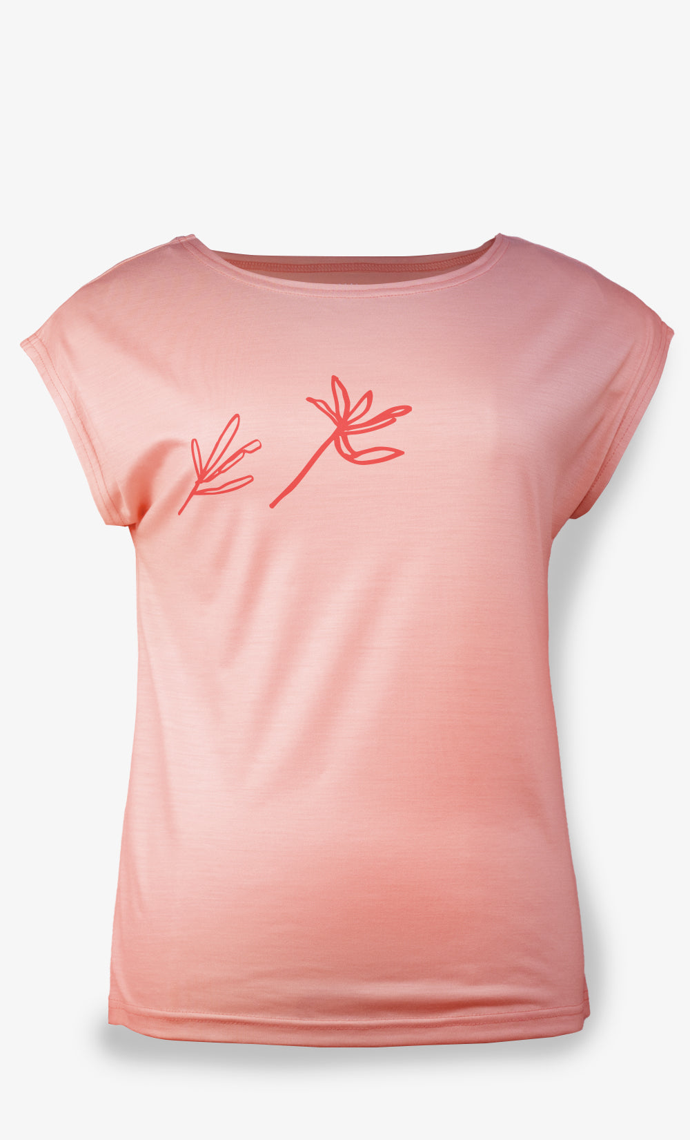 Women's Ultralight Peach Merino wool T-Shirt - Asclepias
