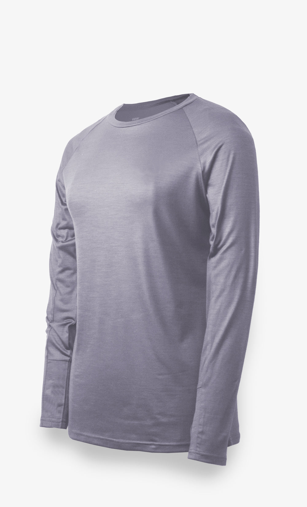 Chandail femme à manches longues en laine mérinos Stretchwool™ gris uni fabriqué au Canada par BONNETIER.