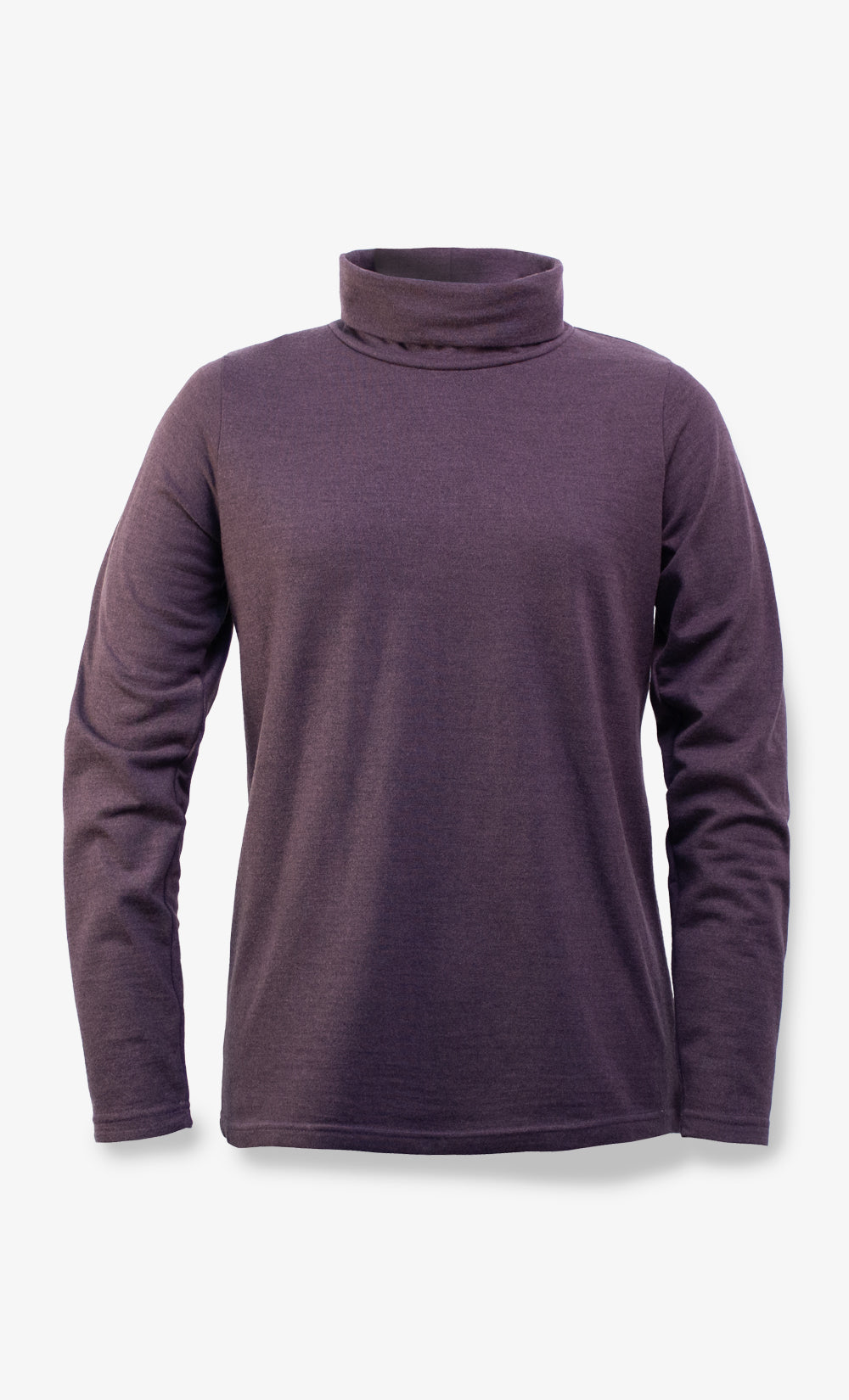 Col Roulé Flanelle Mérinos Femme - Aubergine chiné