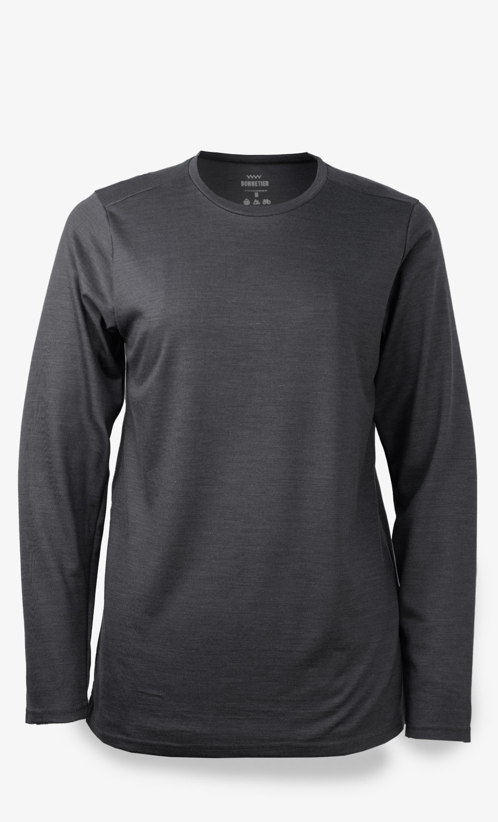 Women's Merino Wool Long Sleeve Techpro Black Marl - Plain