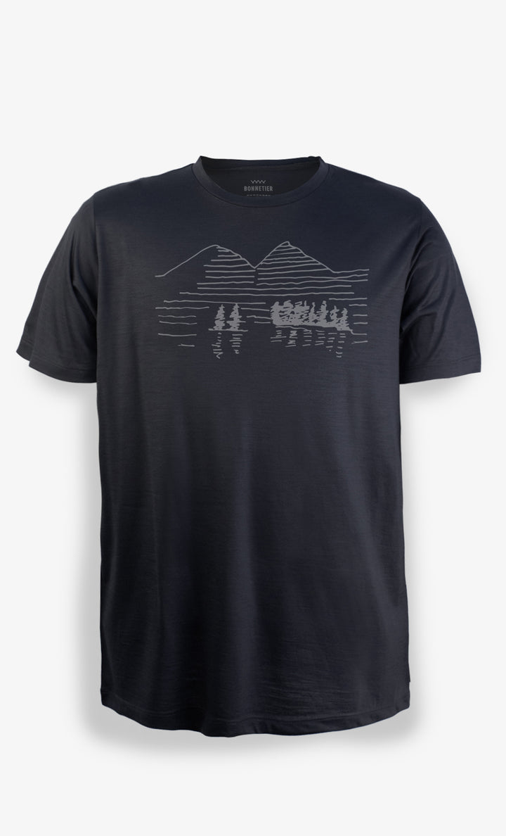 T-Shirt Mérinos Homme Noir Ultra Léger - Yellowstone