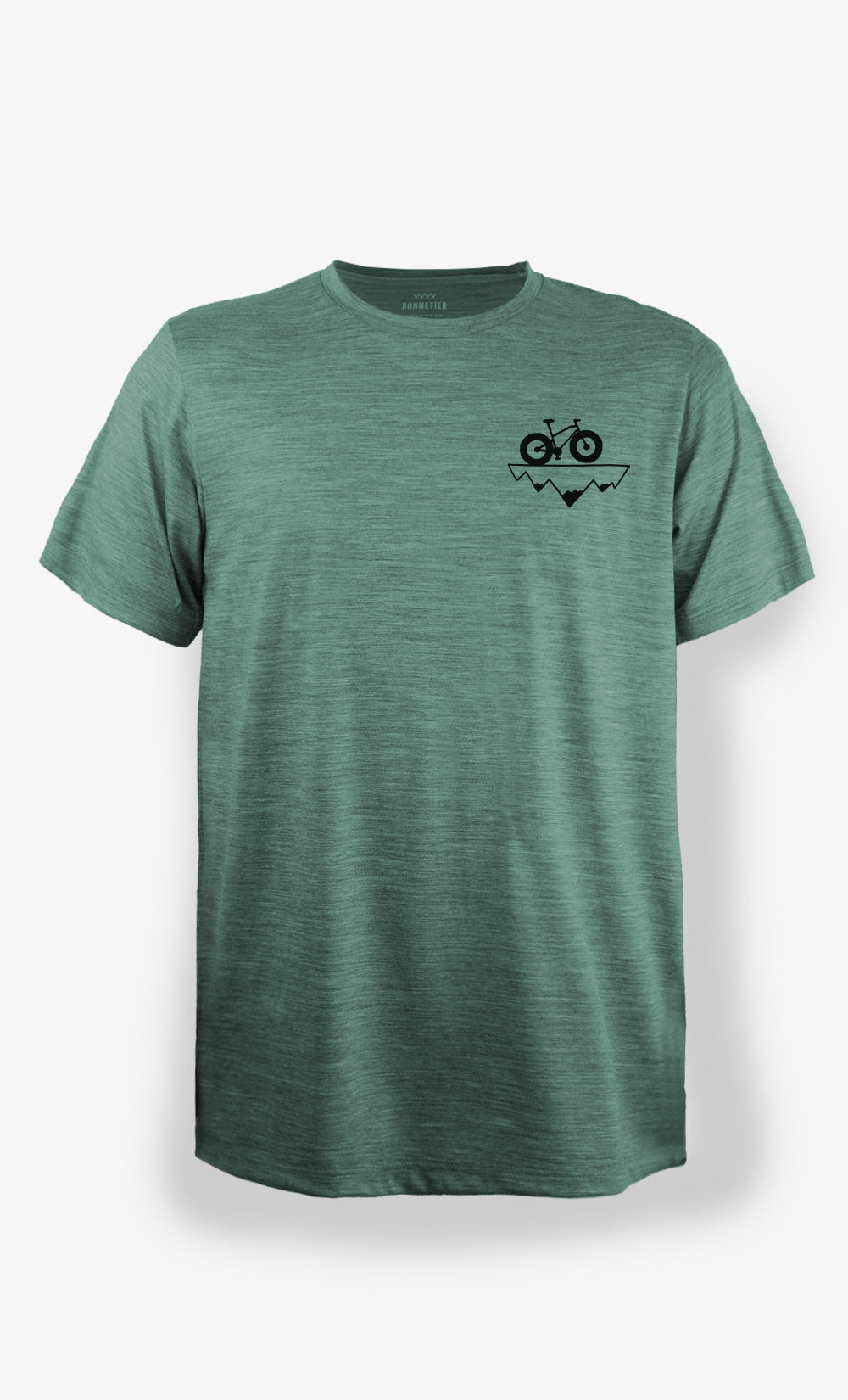 T-Shirt Mérinos Homme Vert Chiné Ultra Léger - Vélo