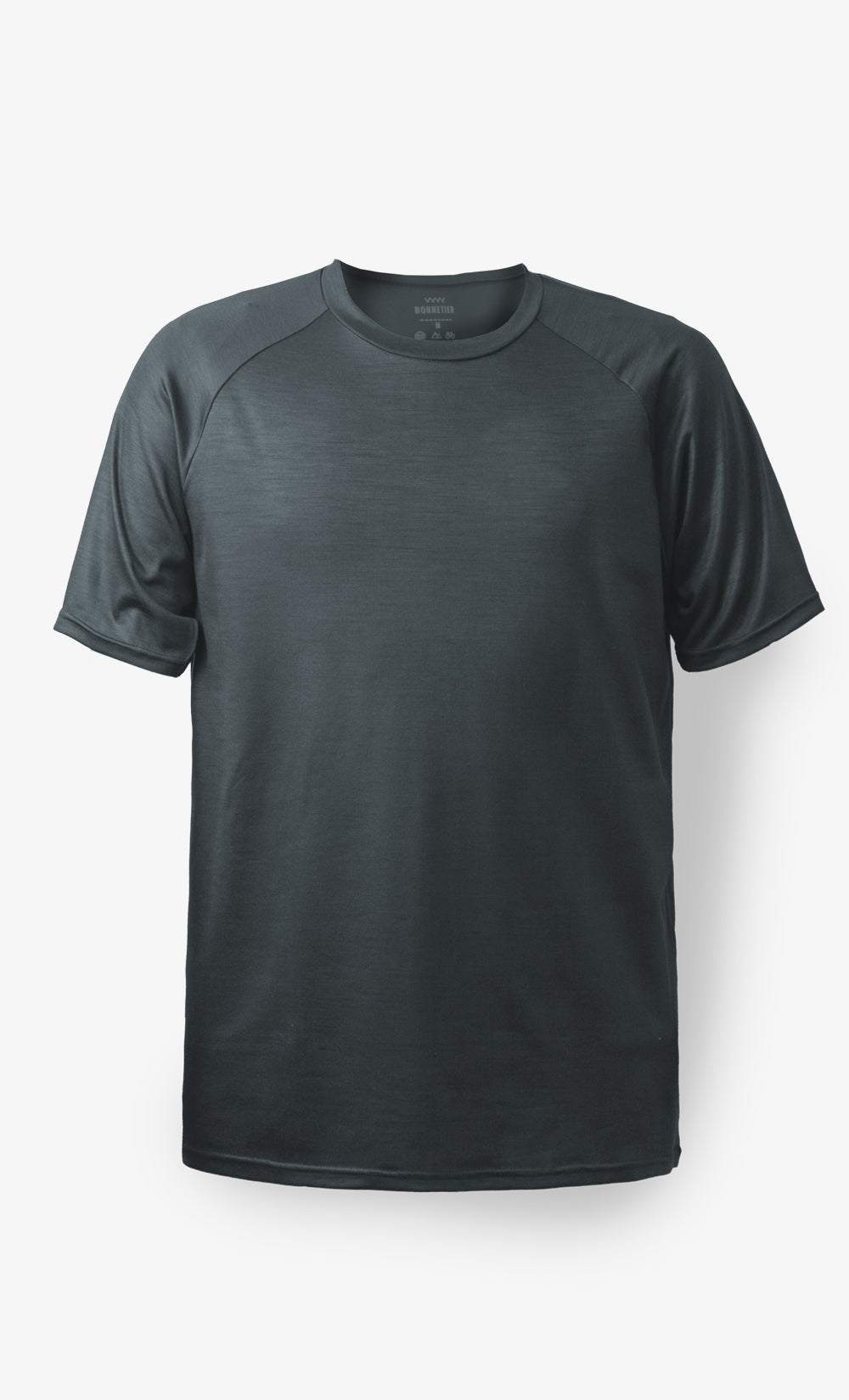 T-shirt d’entraînement homme en laine mérinos Stretchwool™ couleur graphite BONNETIER