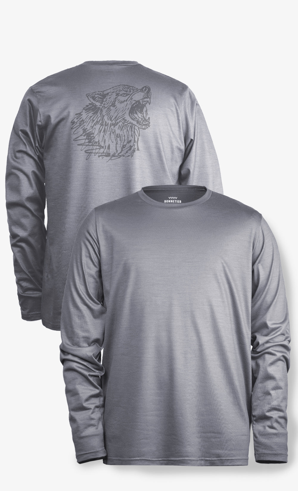Manches Longues Mérinos Trail Stretchwool™ Homme Gris - Gros loup