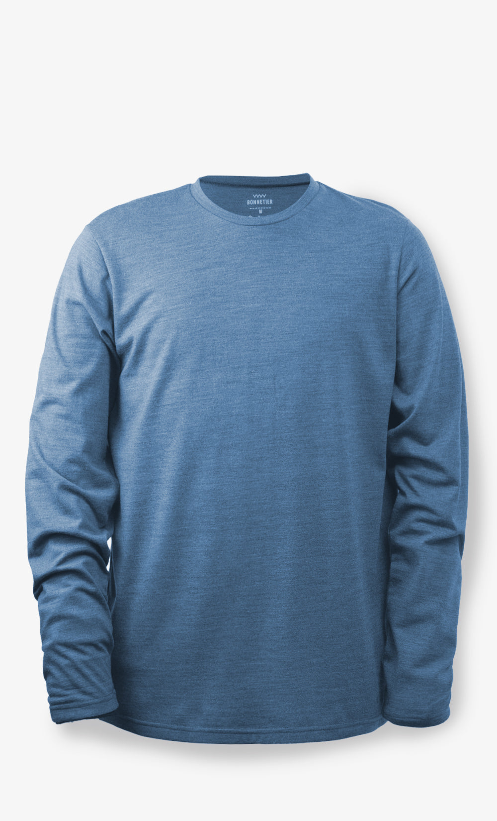 Manches Longues Mérinos Homme Flanelle Bleu Gris