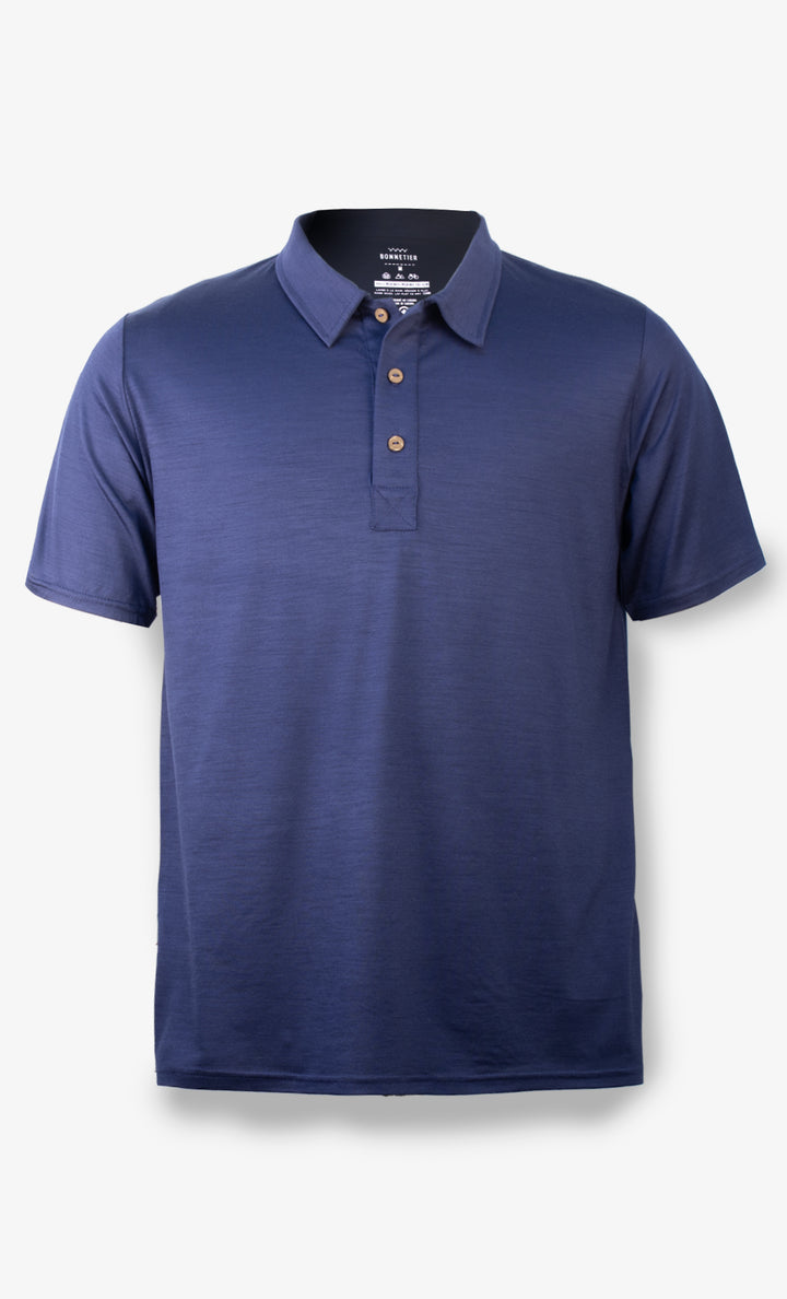 Men's Merino Polo Shirt French Navy Color Ultra Light