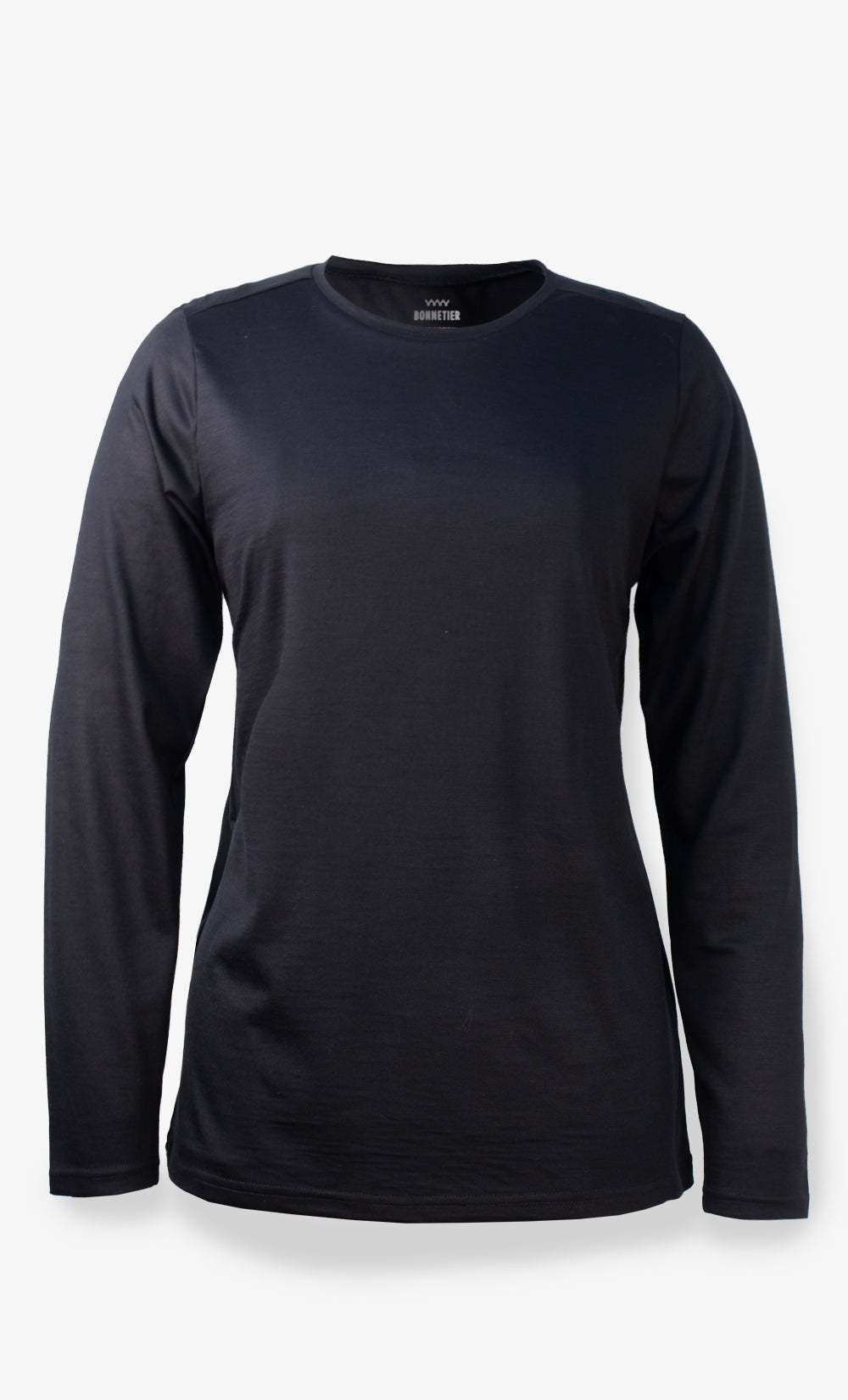Women's Black Merino Long Sleeve Top - Ultra