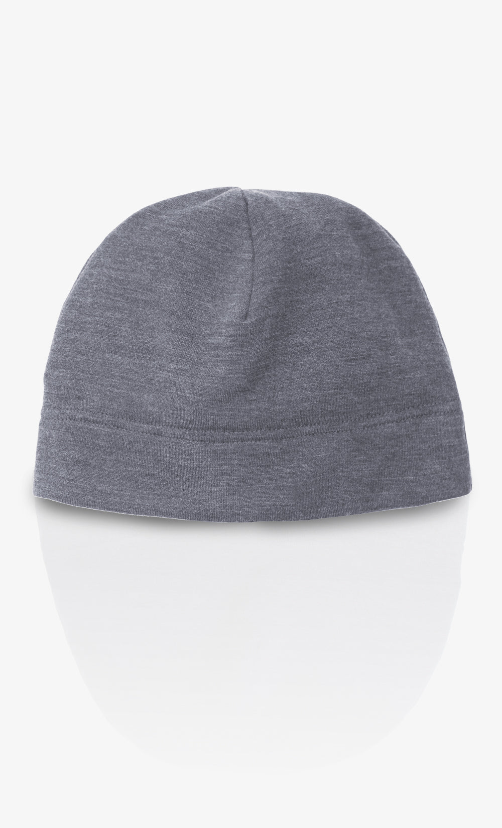 Bonnet ouaté gris chiné en laine mérinos BONNETIER fabriqué au Canada.