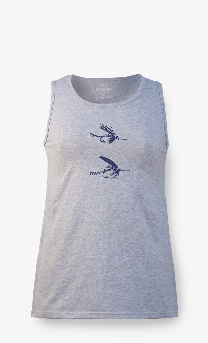Camisole Femme Gris Athlétique - Mouches