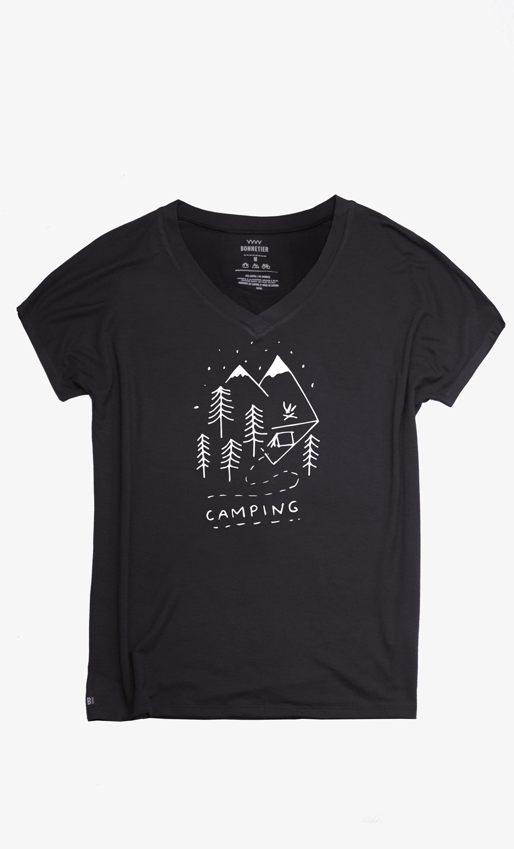 T-Shirt Femme Noir - Camping